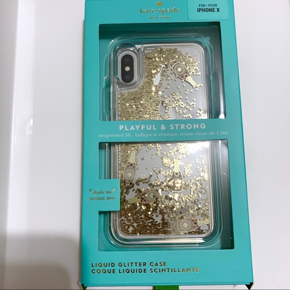 kate spade Accessories - Kate spade iPhone X Champagne glitter glass cover